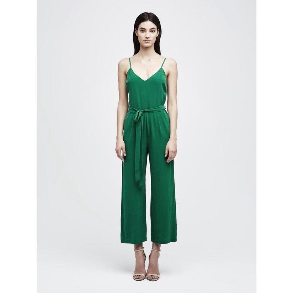 Women’s L’agence Jaelyn‎ Jumpsuit Green Size 4 Belted Silk Formal Casual